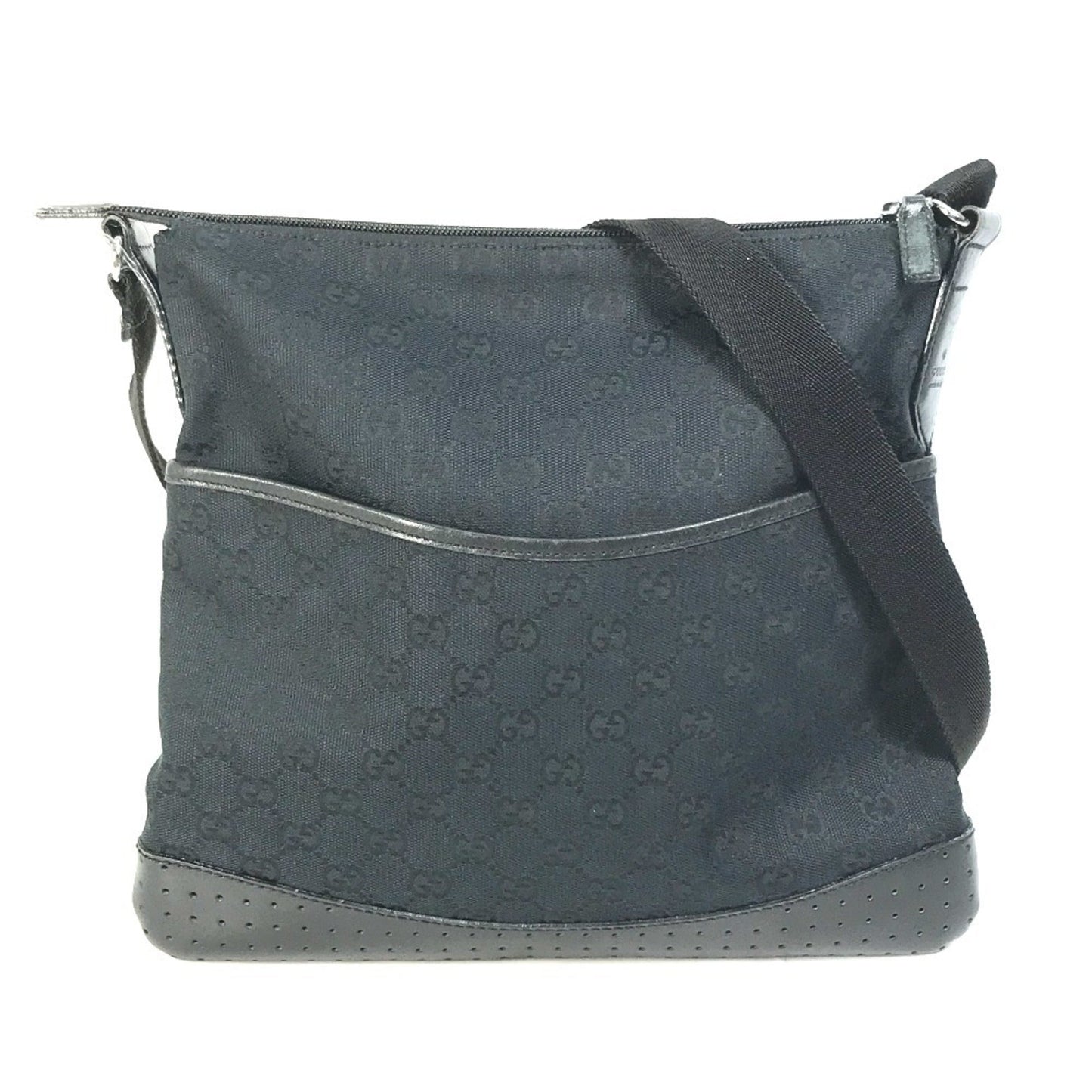 Gucci Black Gg Canvas Shoulder Bag ( )
