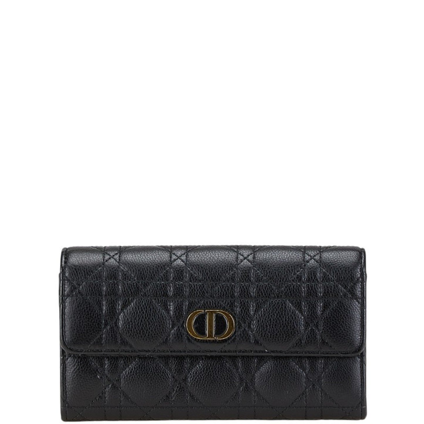 Christian Dior Black Leather Long Wallet (Bi-Fold) ()