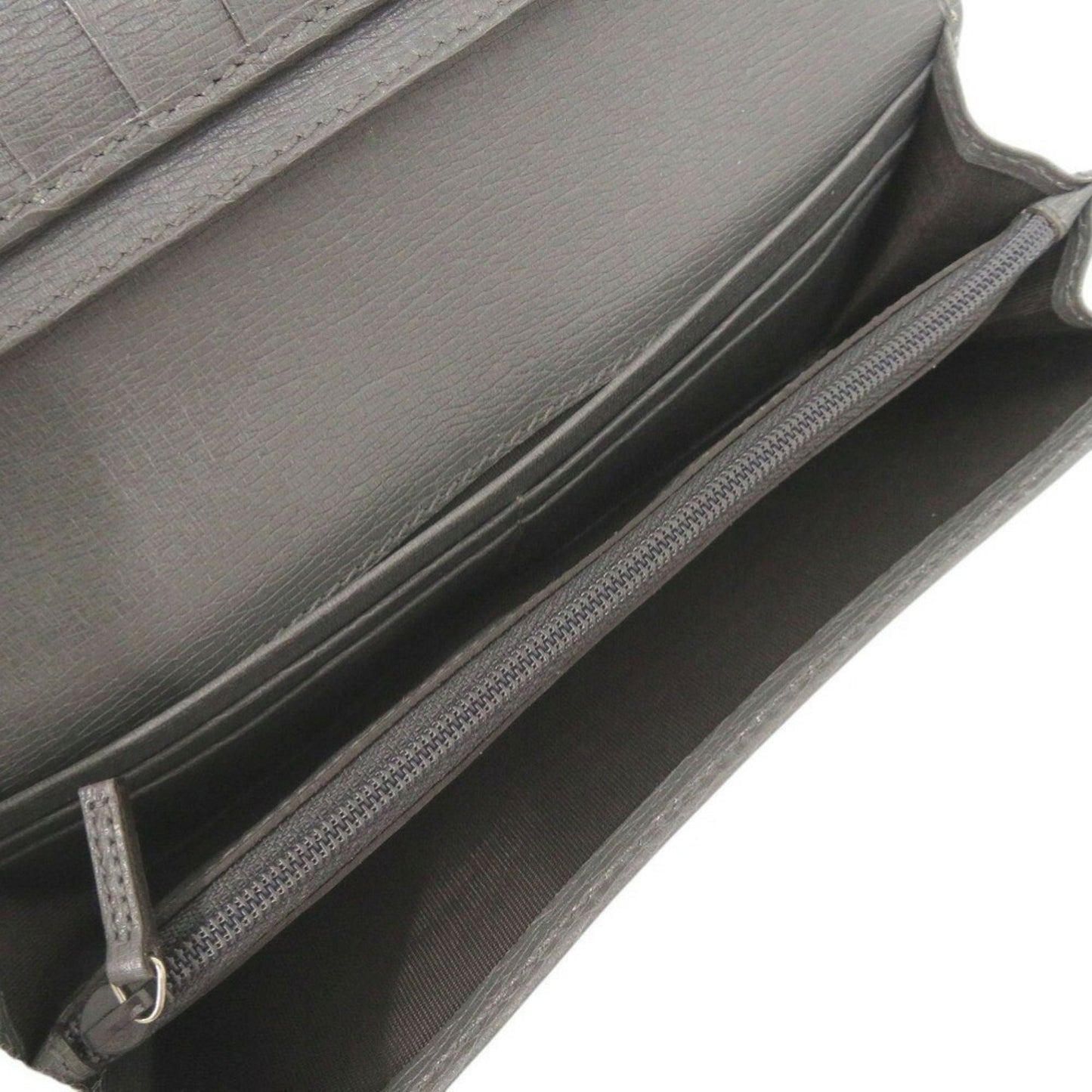 Gucci Gray Leather Long Wallet (Bi-Fold) ( )