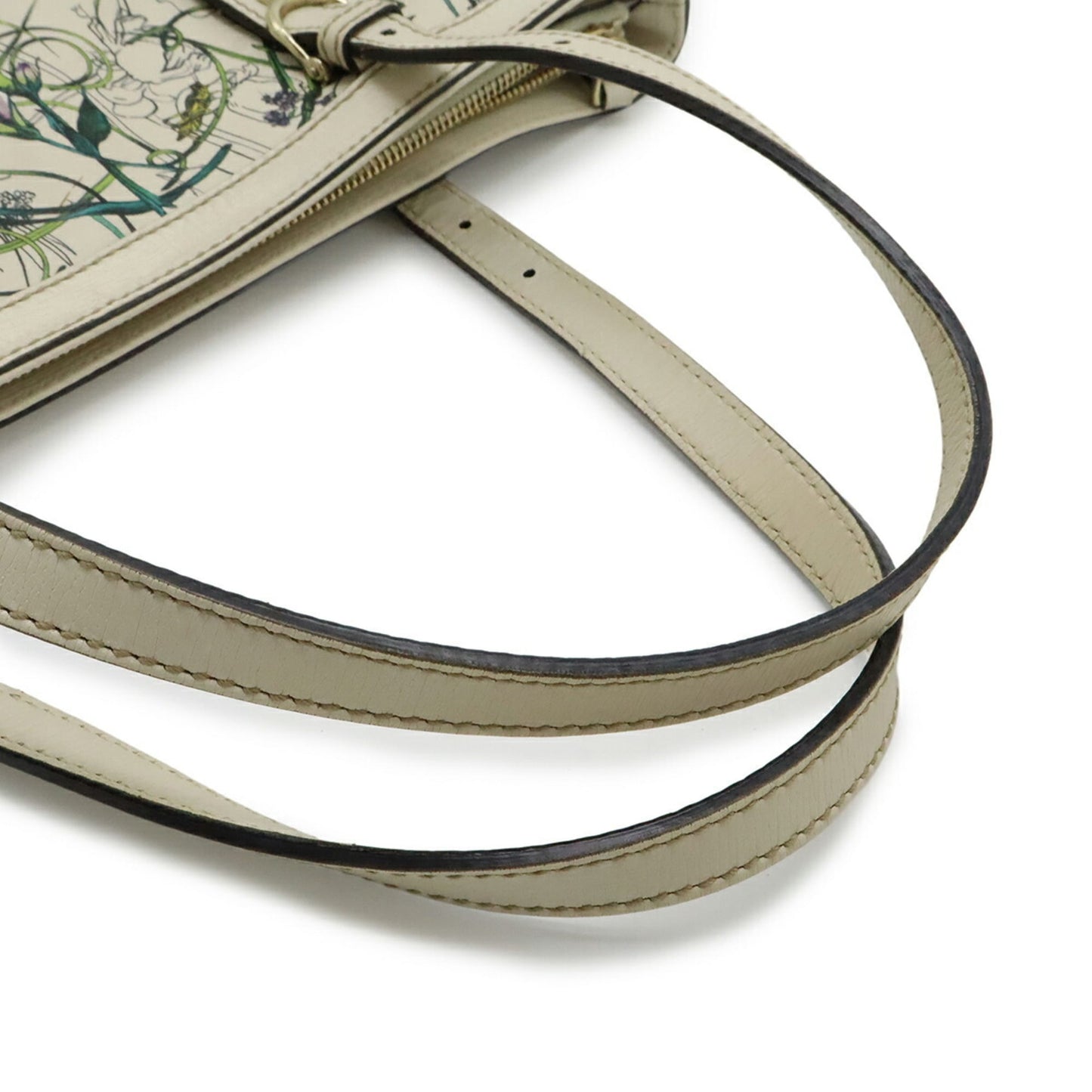 Gucci White Leather Shoulder Bag Tote Bag ( )