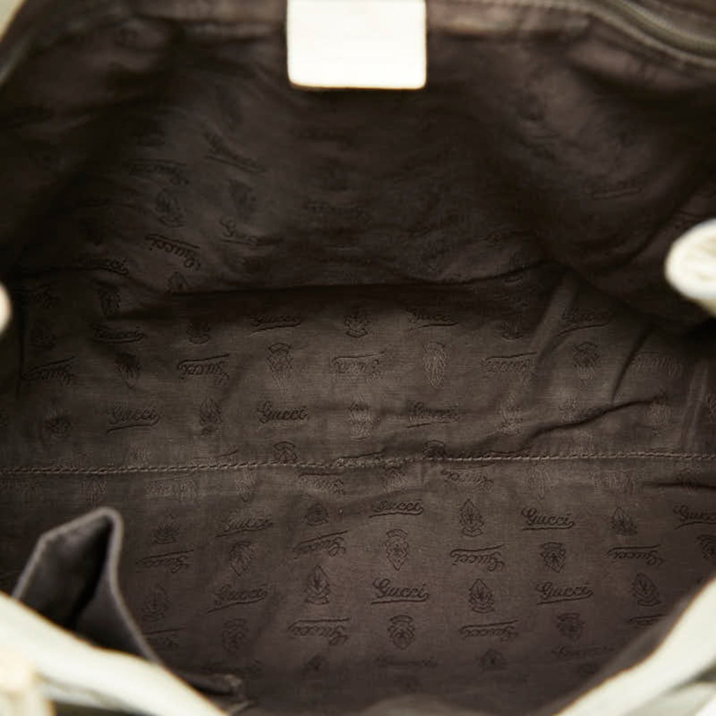 Gucci Ivory White Leather Handbag Tote Bag ( )