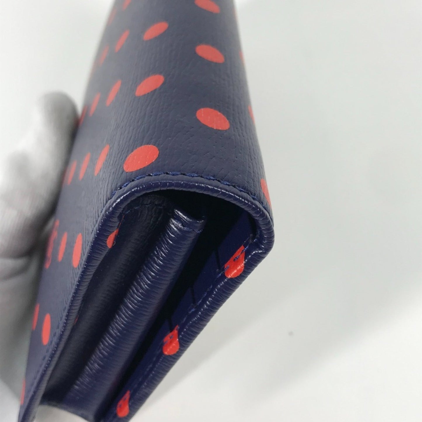 Gucci Navy Red Color Leather Chain/Shoulder Wallet ( )