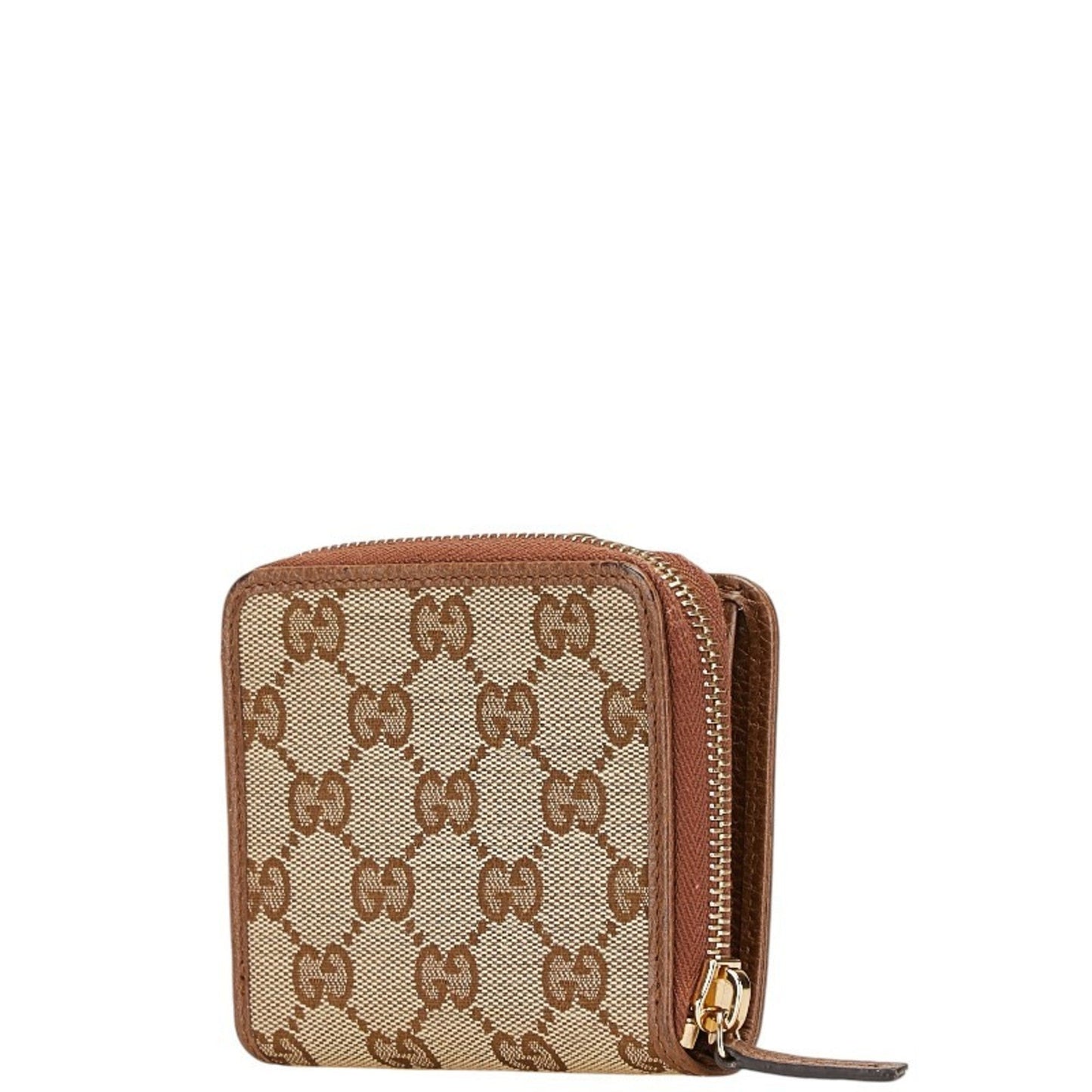 Gucci Beige Brown Canvas Leather Wallet (Bi-Fold) ( )