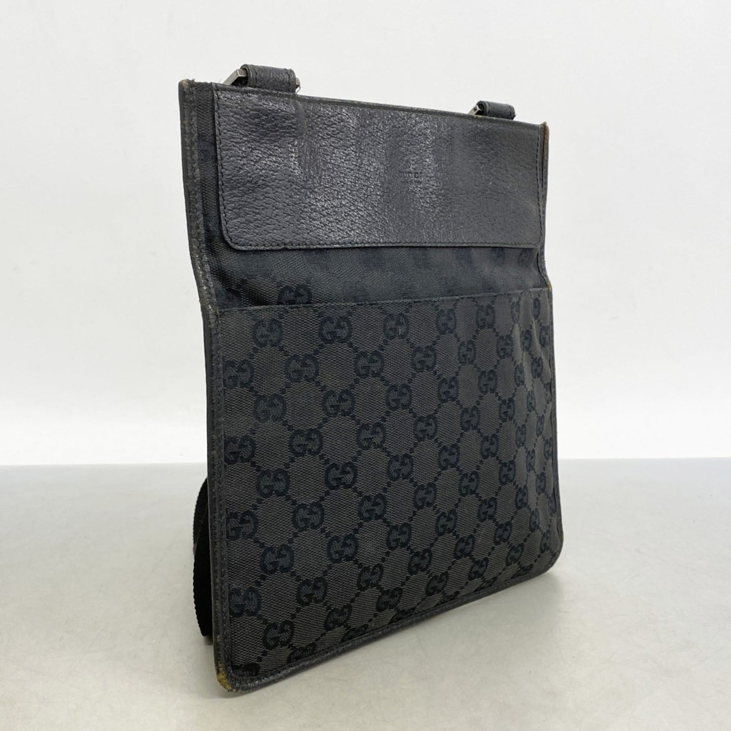 Gucci Black Canvas Shoulder Bag ( )