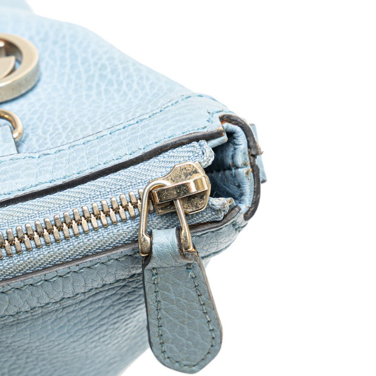 Gucci Light Blue Leather Handbag Shoulder Bag ( )