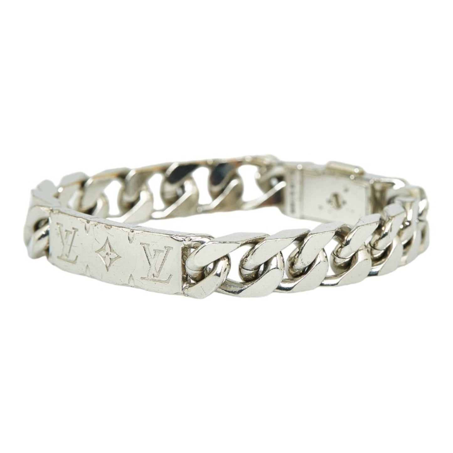 LOUIS VUITTON Monogram Chain Bracelet M00269 Silver Metal Ladies