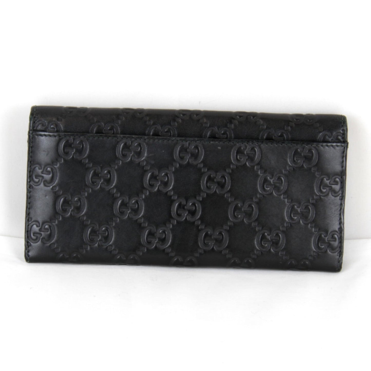 Gucci Black Gg Leather Long Wallet (Bi-Fold) ( )