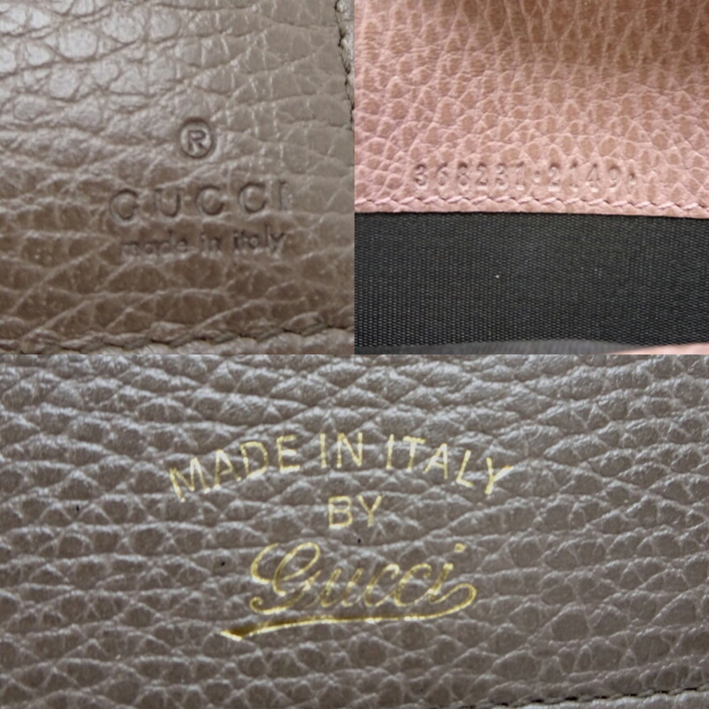 Gucci Grayish Pink Leather Chain/Shoulder Wallet ( )