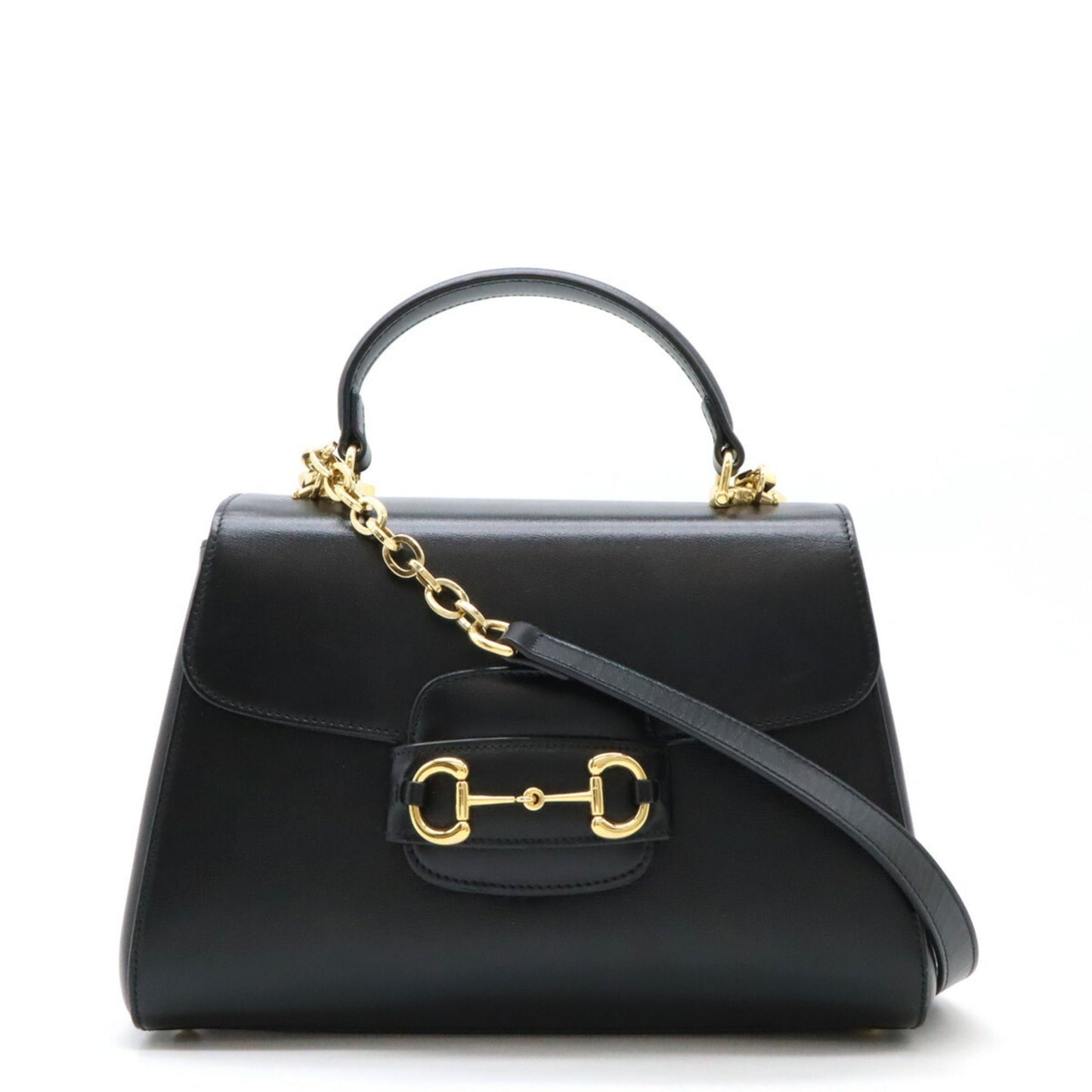 Gucci Black Leather Handbag Shoulder Bag ( )