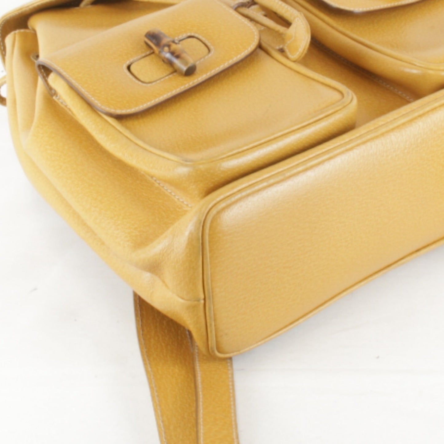 Gucci Black Leather Bamboo Backpack ( )