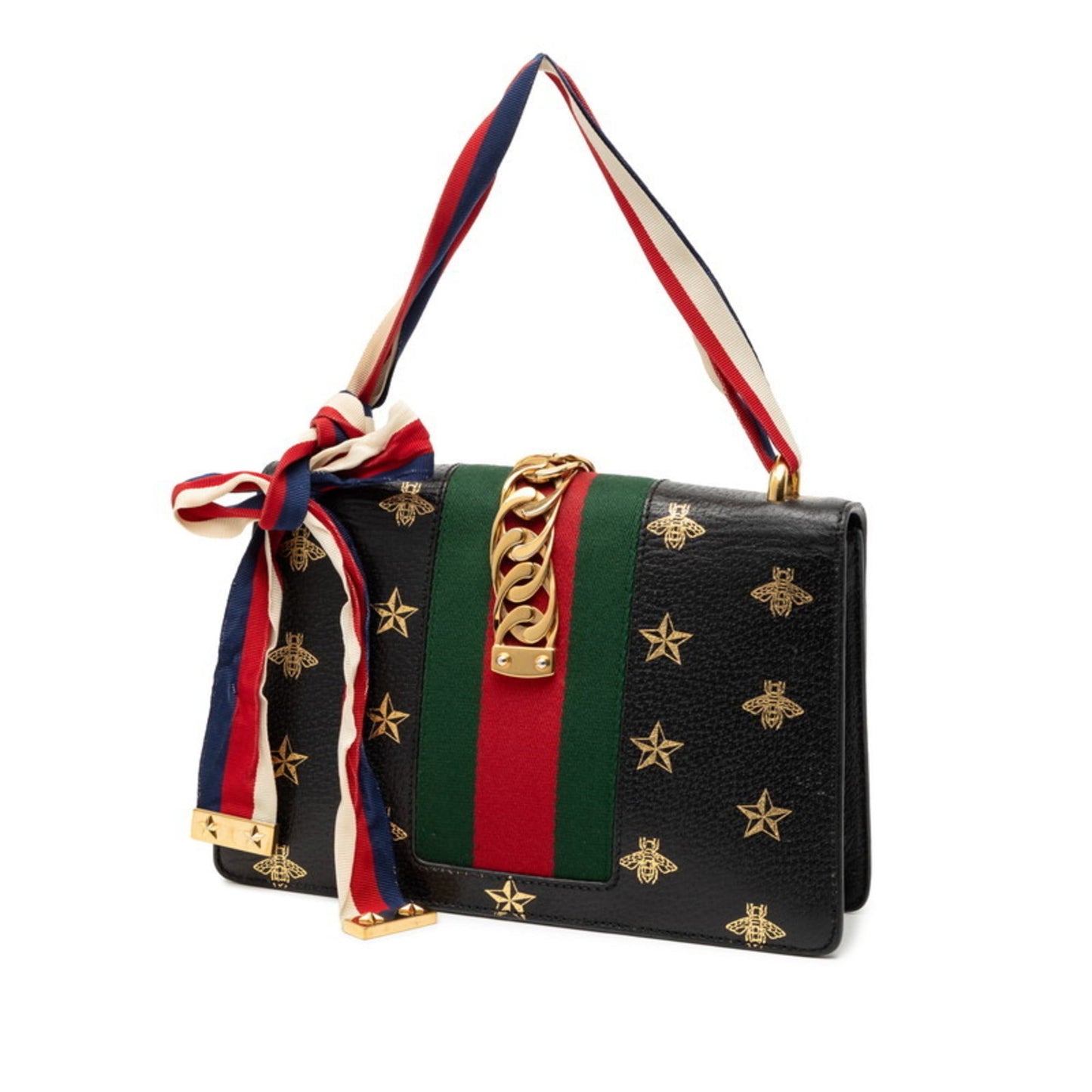 Gucci Black Multi-Color Leather Handbag ( )