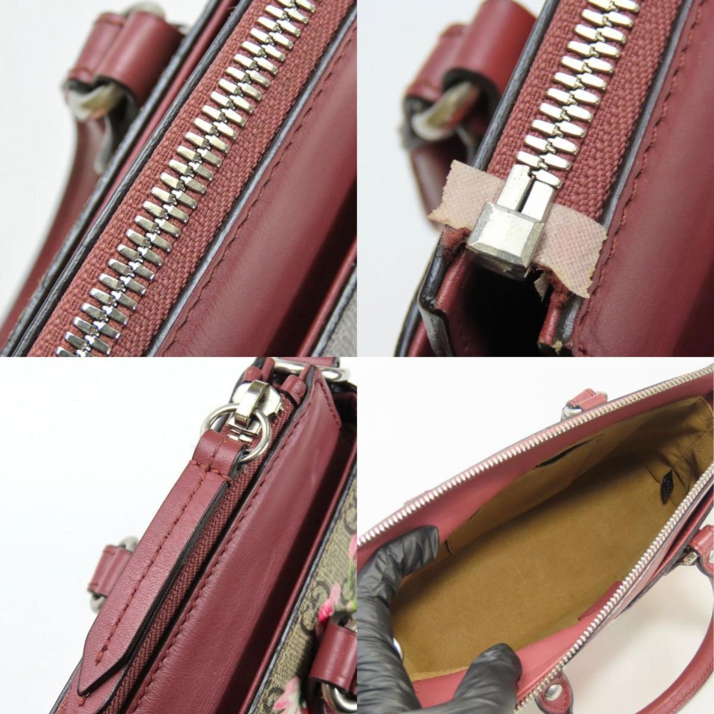 Gucci Gg Blooms Beige Pink Red Color Gg Supreme Handbag ( )