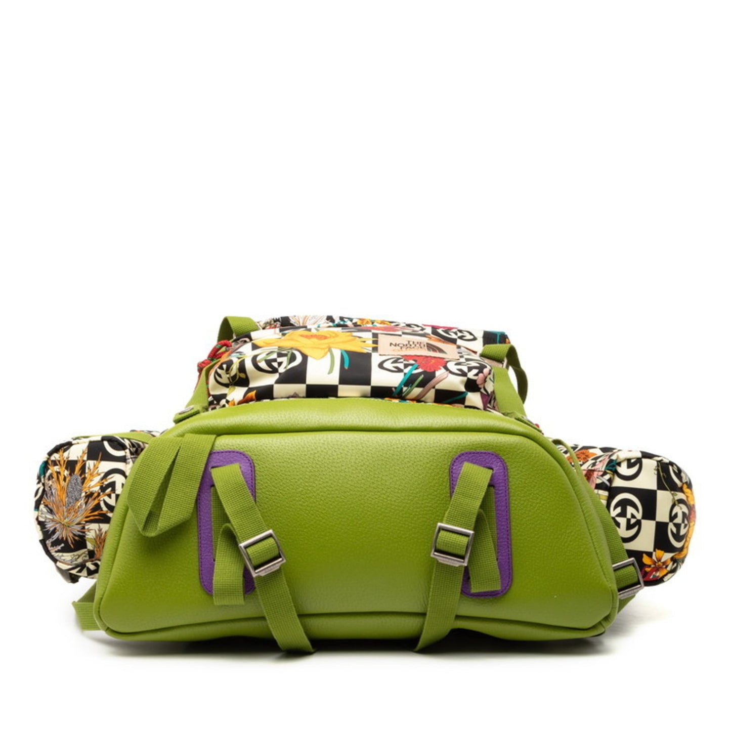 Gucci Green Multi-Color Nylon Leather Backpack ( )