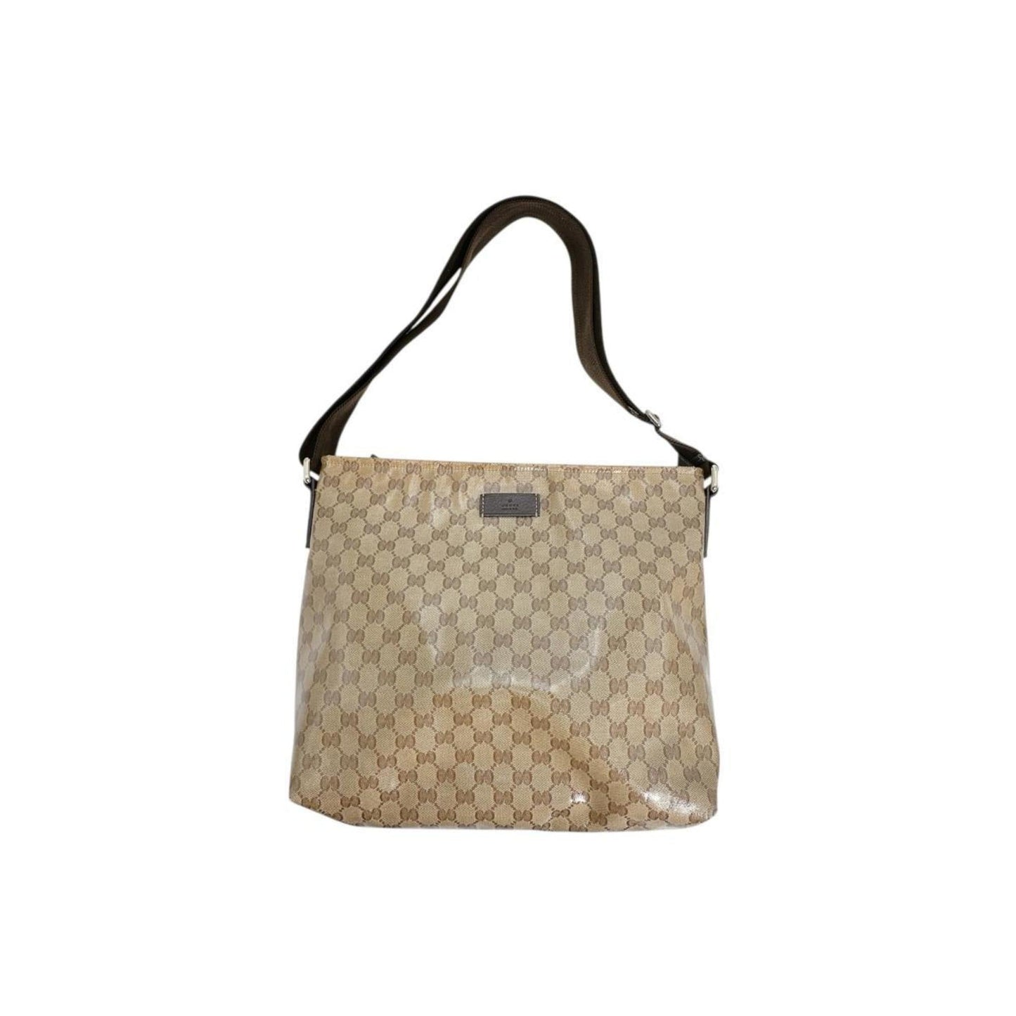 Gucci Brown Coated Canvas Pvc Shoulder Bag ( )