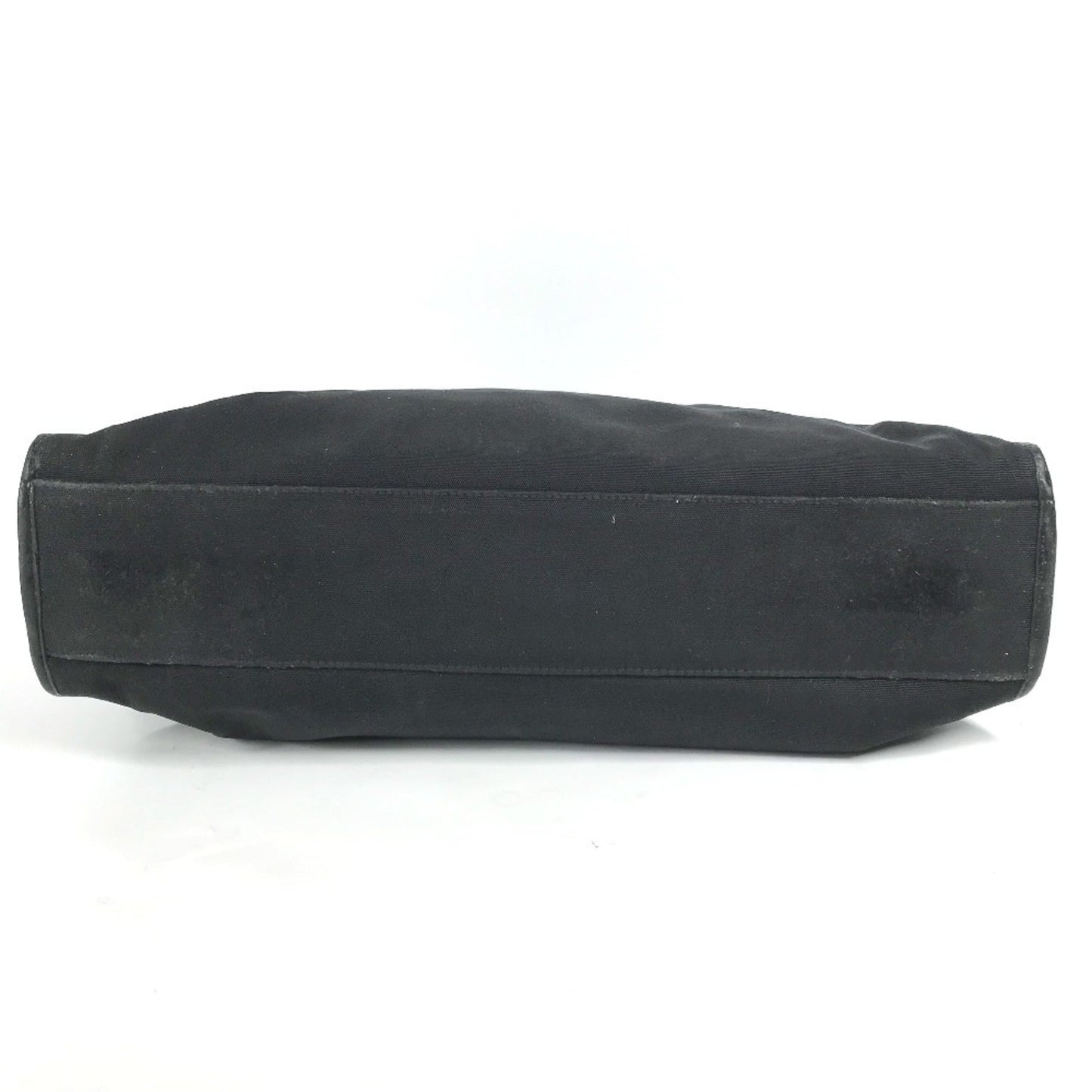Gucci Black Nylon Leather Handbag Tote Bag ( )