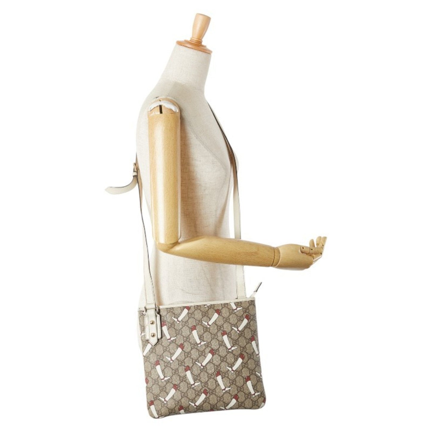 Gucci Beige Multi-Color Pvc Leather Shoulder Bag ( )