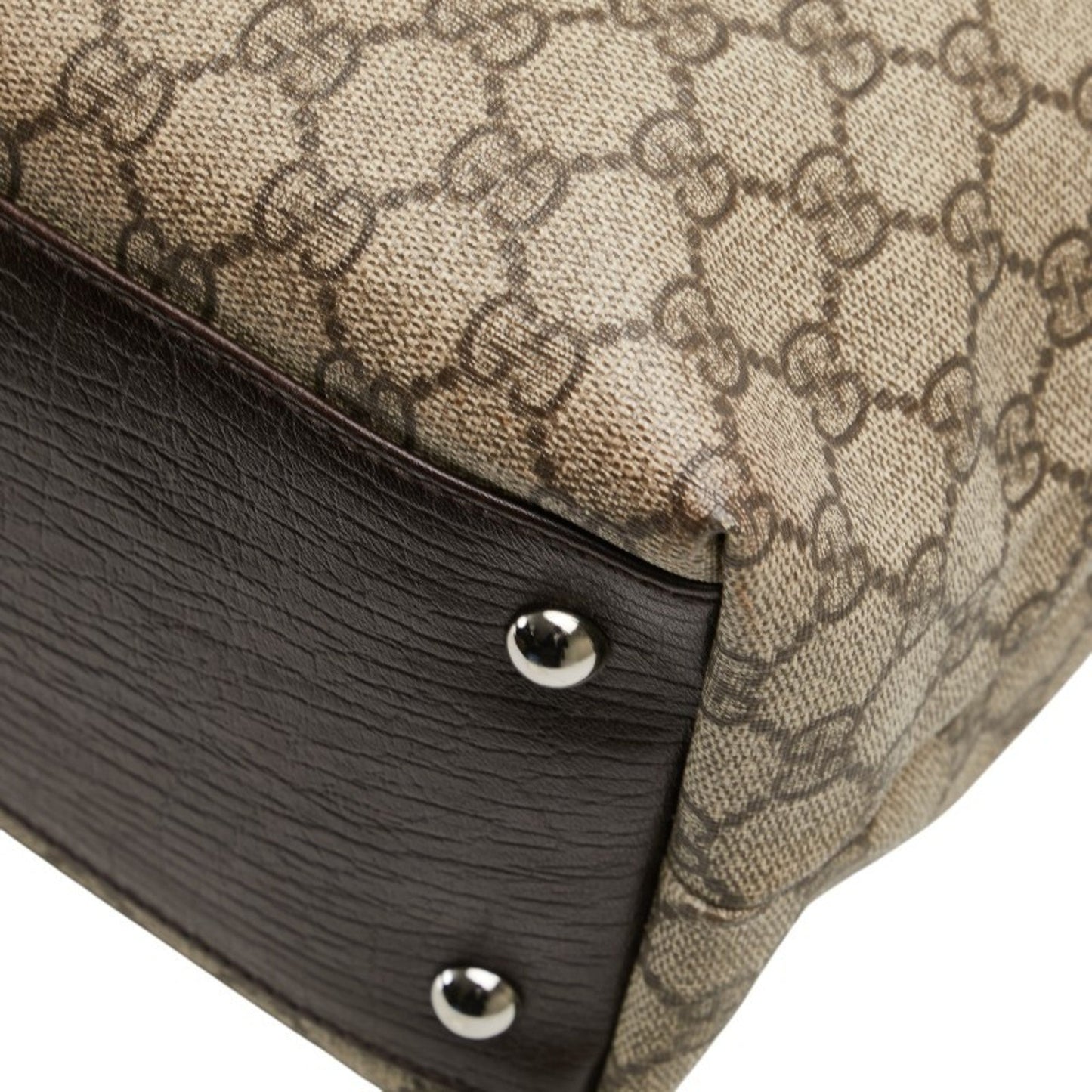 Gucci Beige Brown Pvc Leather Tote Bag ( )