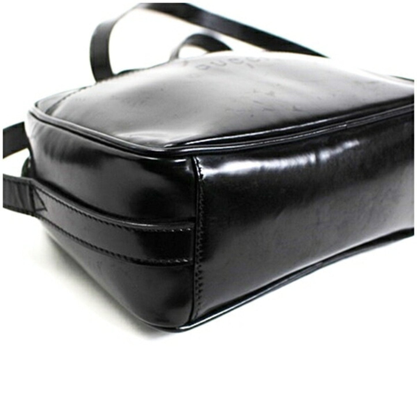 Gucci Black Gray Leather Shoulder Bag ( )