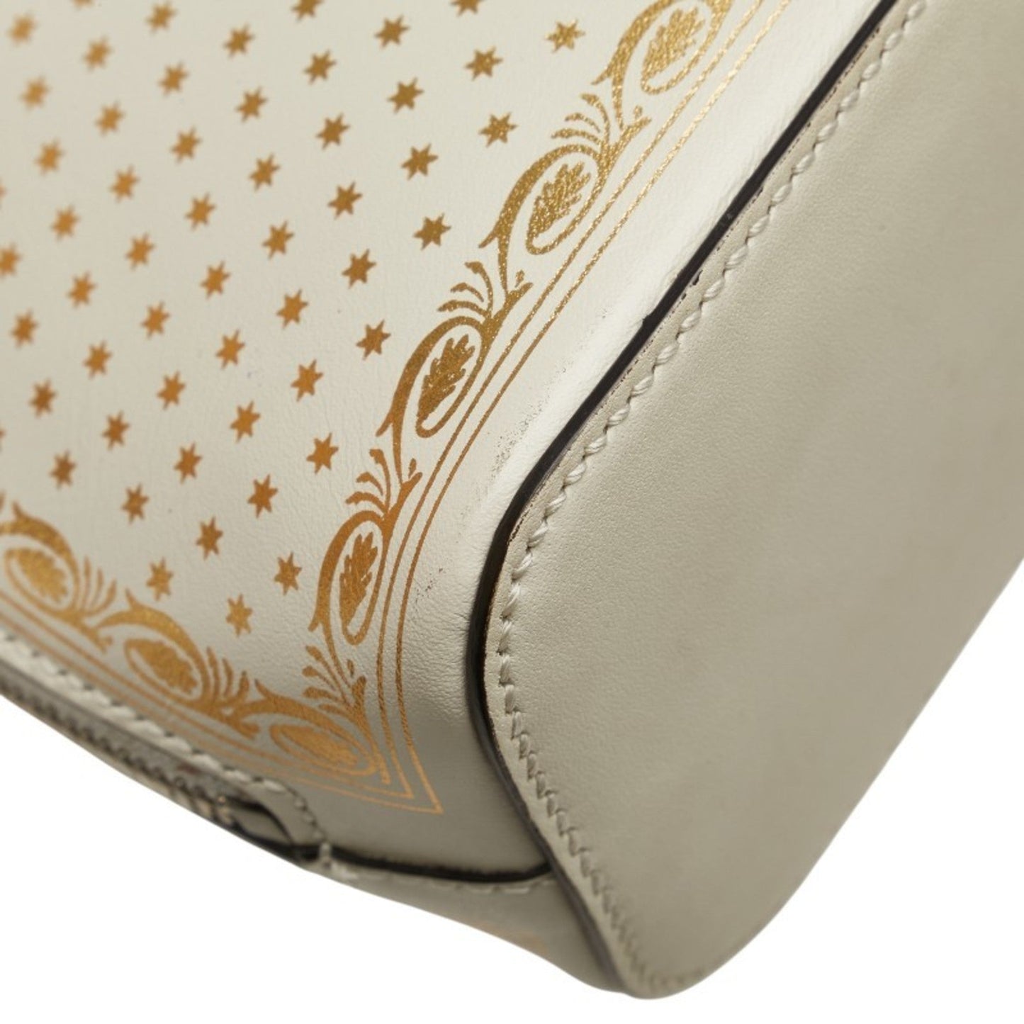 Gucci Gold White Leather Shoulder Bag ( )
