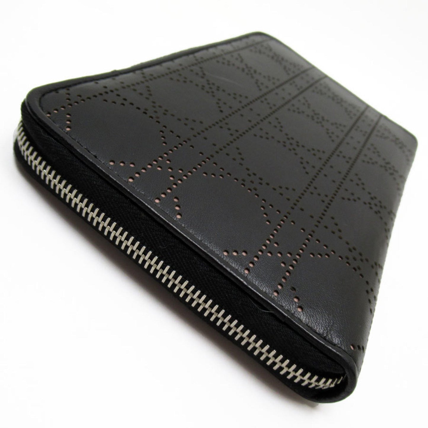 Christian Dior Black Light Pink Leather Long Wallet (Bi-Fold) ()