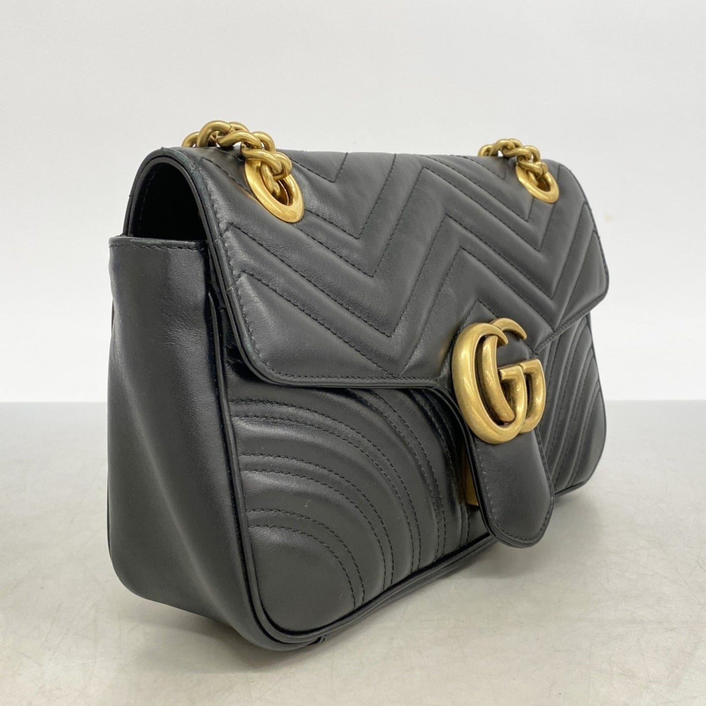 Gucci Black Leather Shoulder Bag ( )