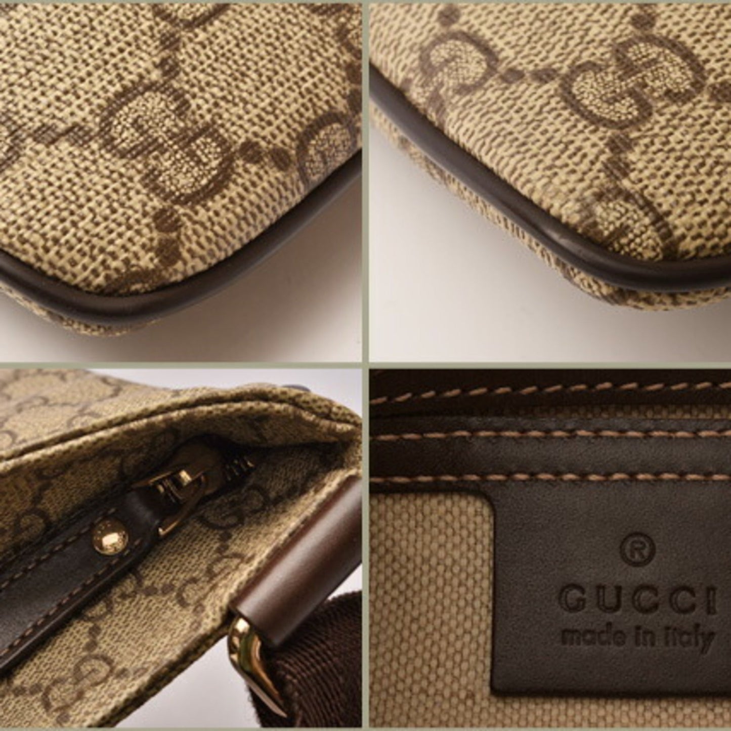 Gucci Beige Brown Gg Supreme Coated Canvas Messenger Bag Shoulder Bag ( )