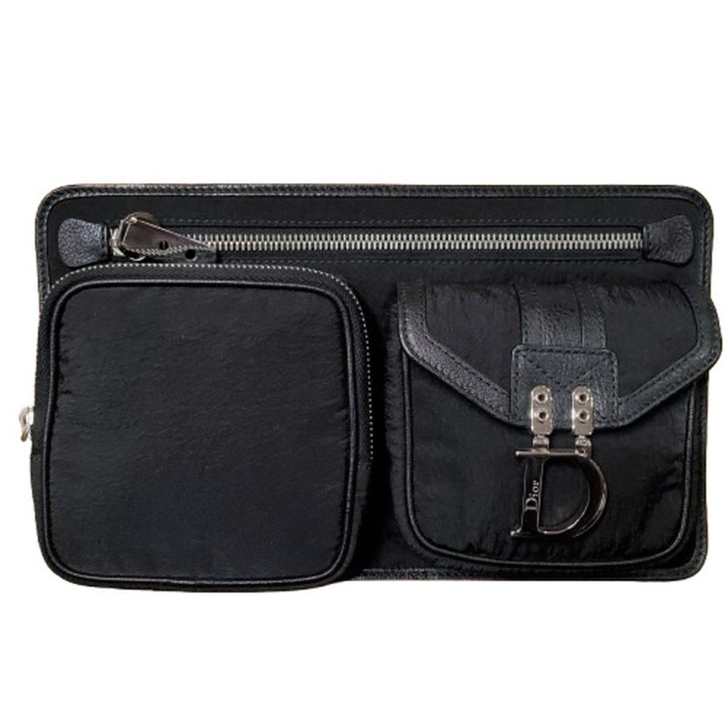 Christian Dior Black Nylon Leather Fanny Pack Sling Bag ()