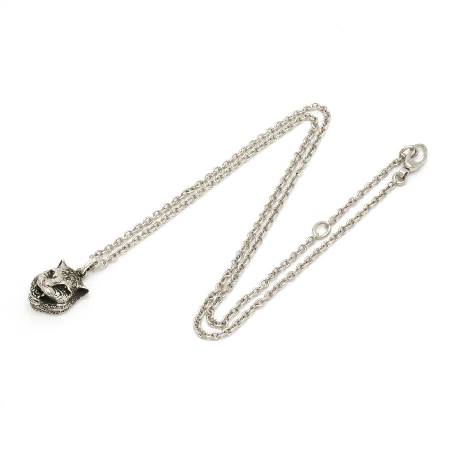 Gucci cat head necklace pendant animal motif SV925 Ag925 silver 433608