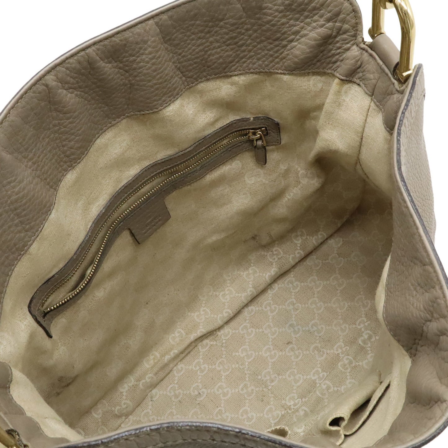 Gucci Bamboo Grayish Bamboo Leather Handbag Shoulder Bag ( )