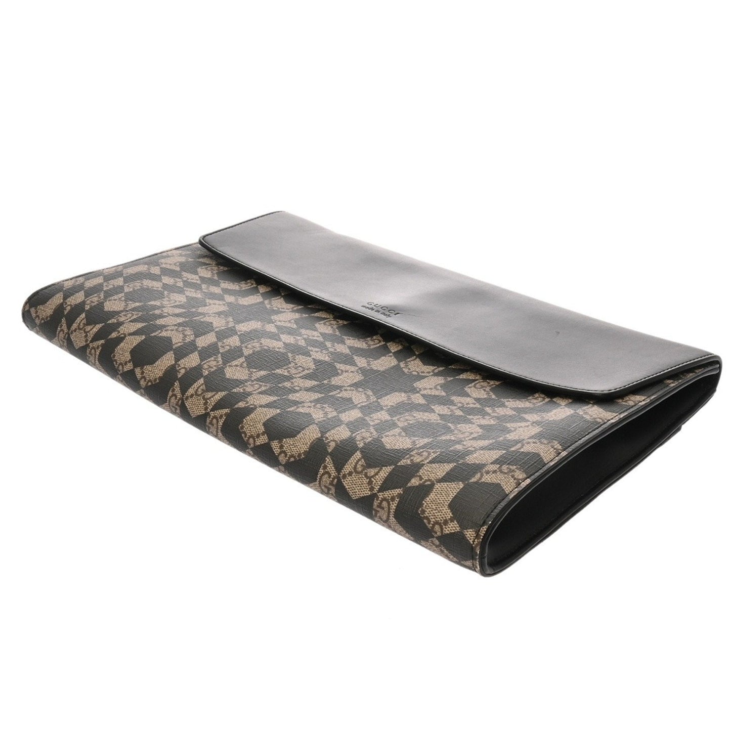Gucci Beige Black Pvc Clutch Bag ( )