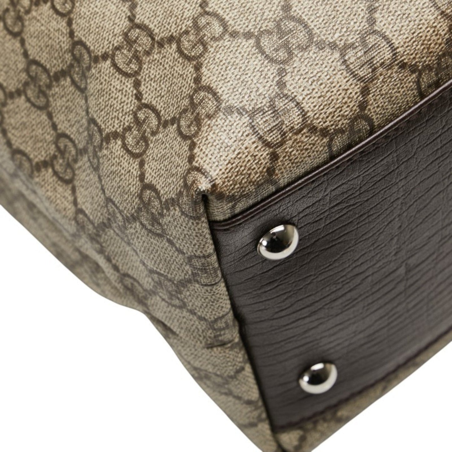 Gucci Beige Brown Pvc Leather Tote Bag ( )