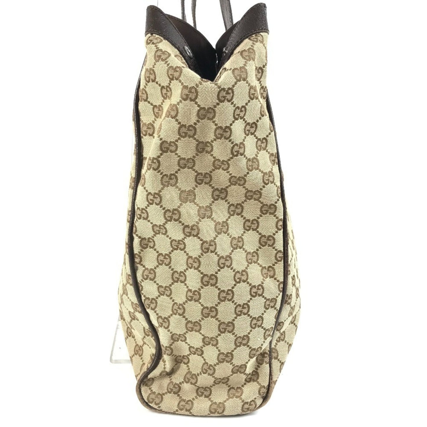 Gucci Beige Dark Brown Gg Canvas Shoulder Bag Tote Bag ( )