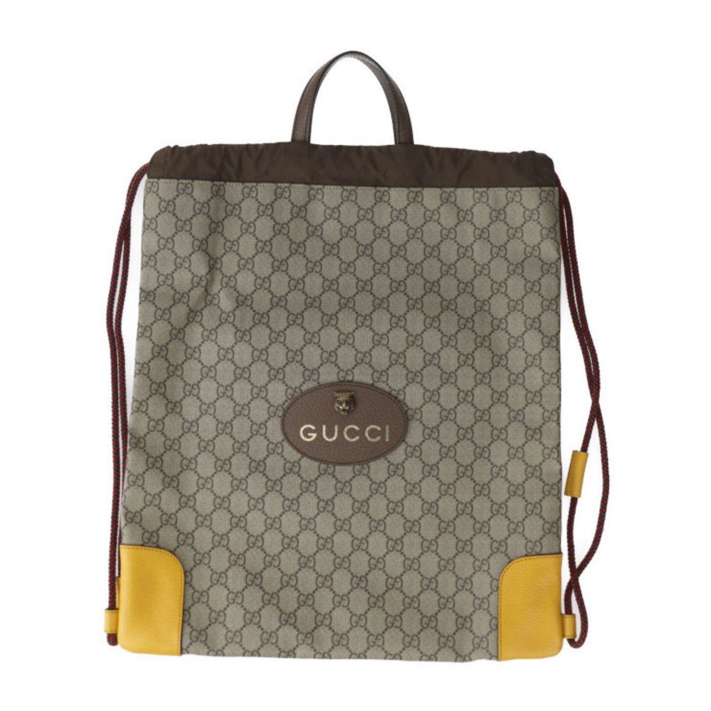 Gucci Beige Brown Yellow Pvc Leather Backpack Handbag Shoulder Bag ( )