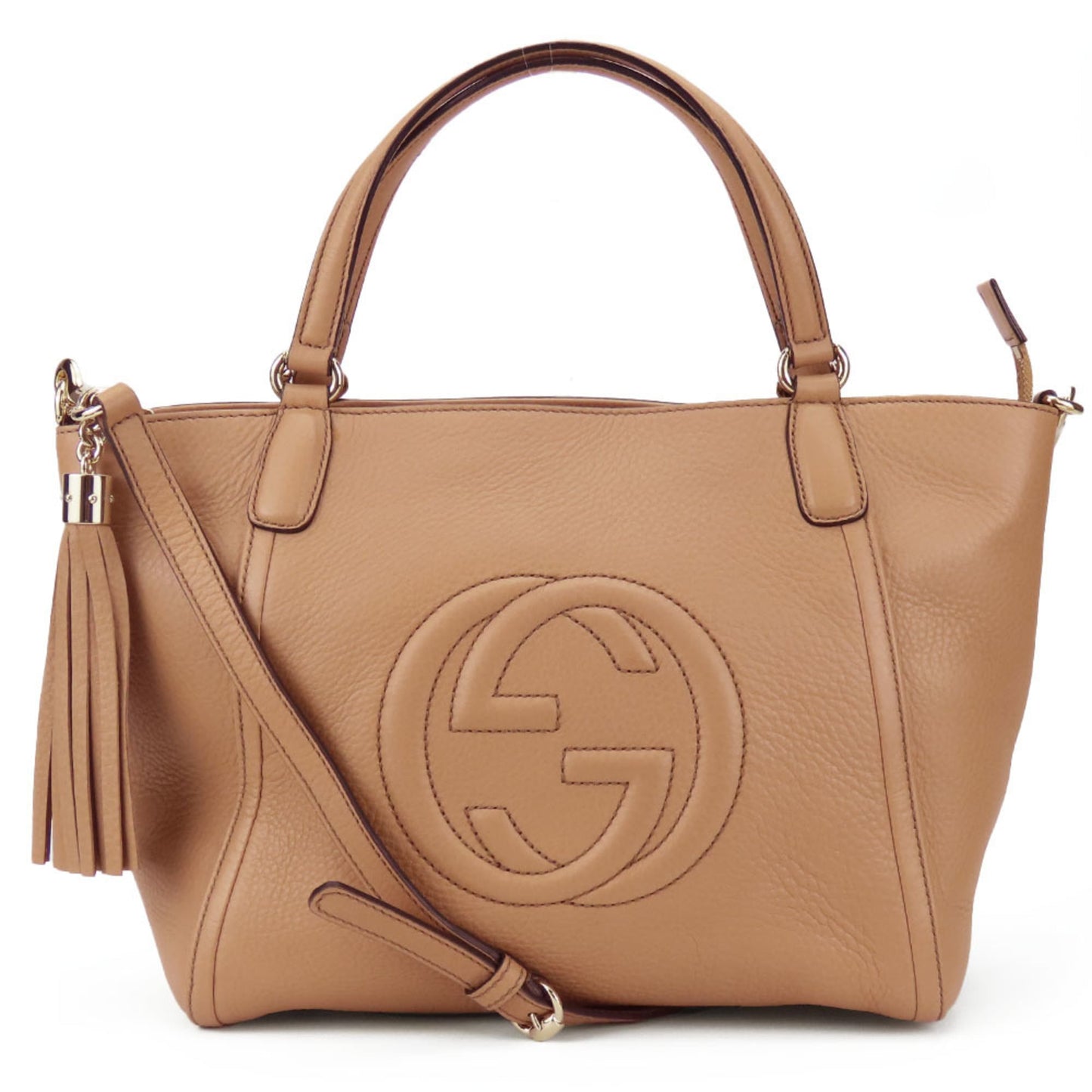 Gucci Beige Leather Handbag Shoulder Bag ( )