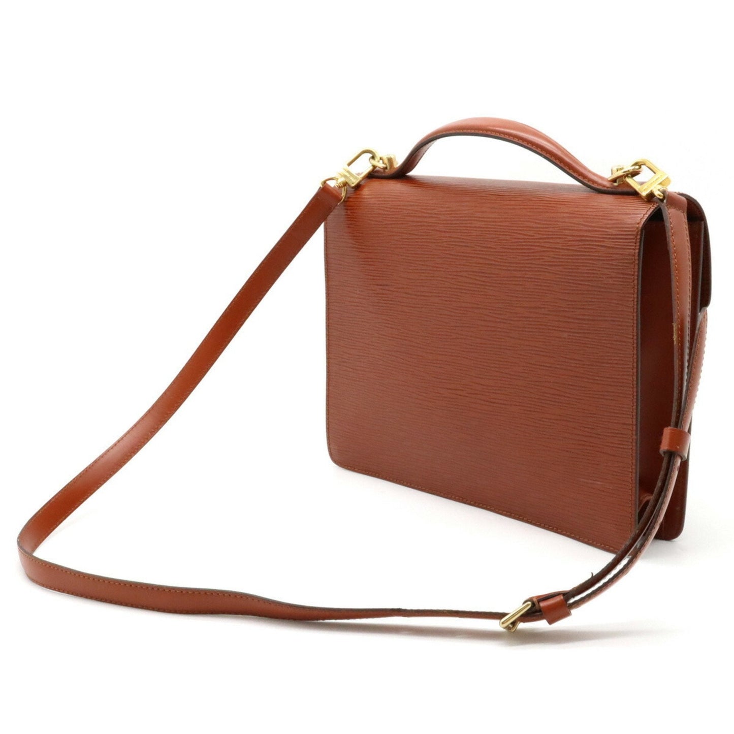 LOUIS VUITTON Epi Monceau Handbag Second Bag Shoulder Brown Kenya M52123