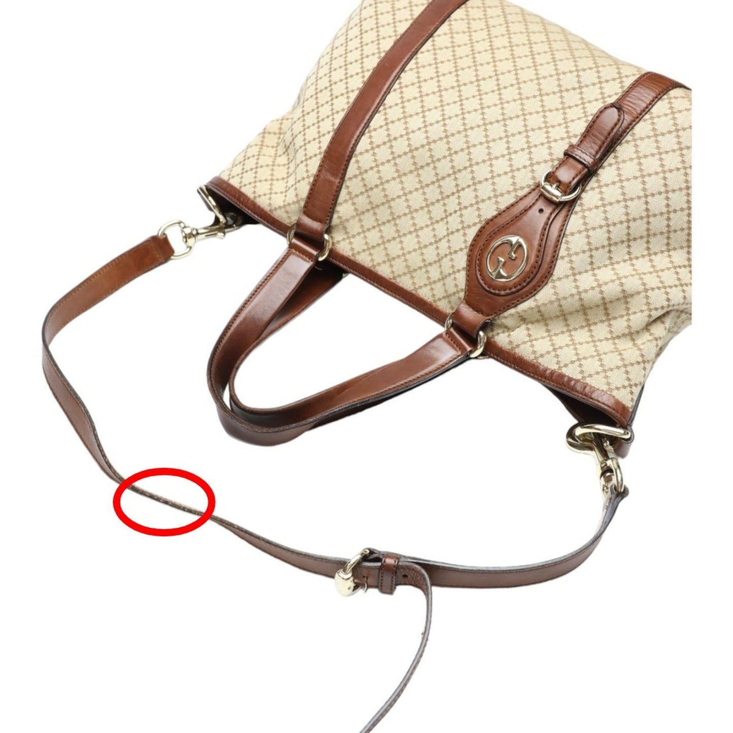 Gucci Brown Canvas Shoulder Bag Tote Bag ( )