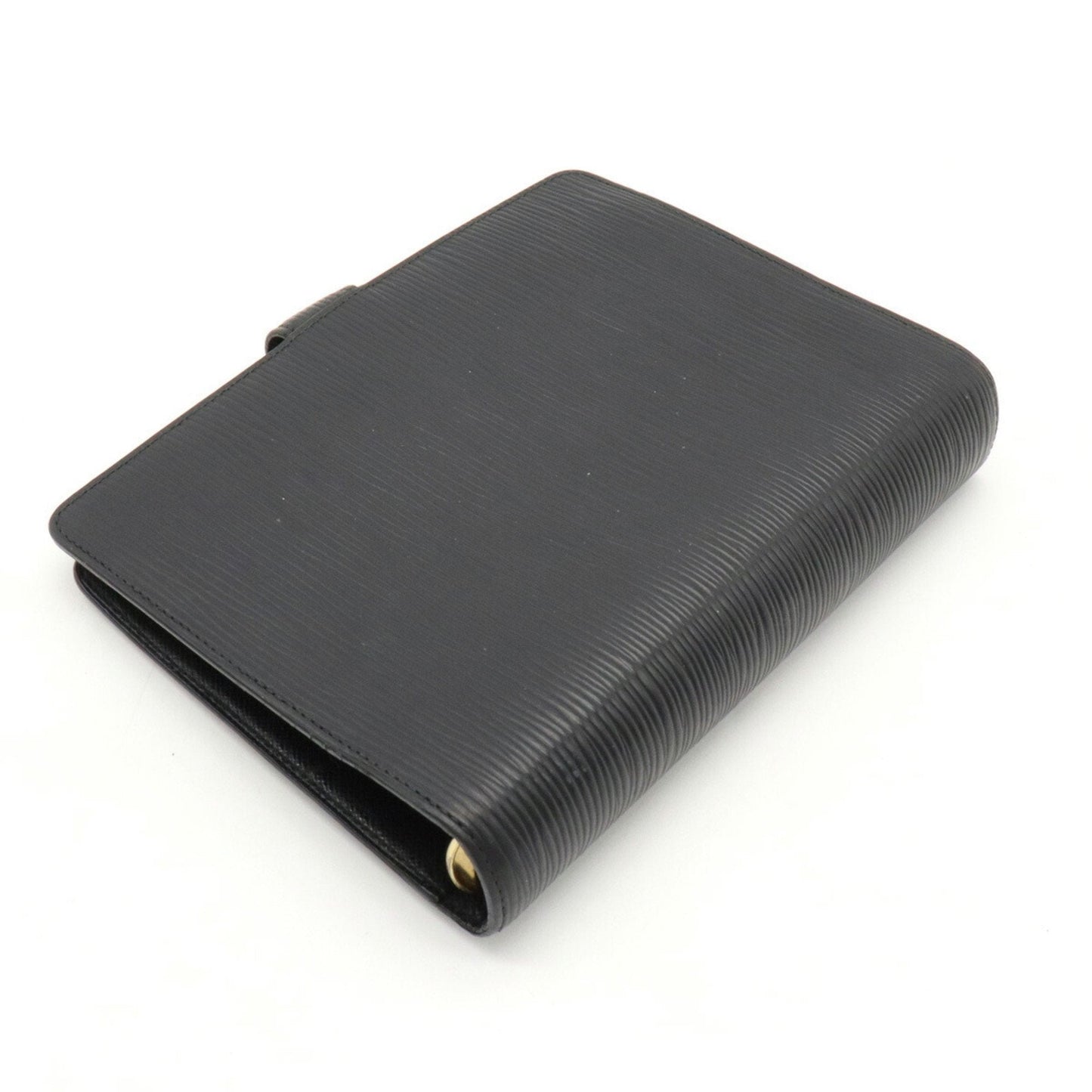 LOUIS VUITTON Epi Agenda MM Notebook Cover 6 Holes Leather Noir Black R20042