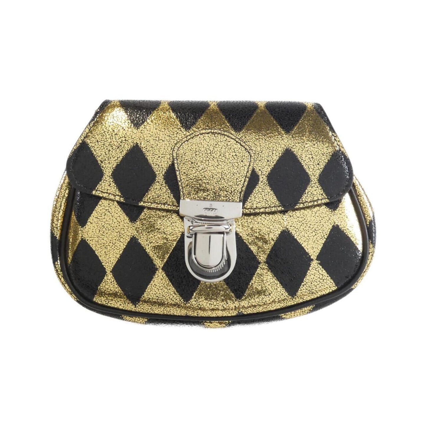 Gucci Black Gold Leather Fanny Pack ( )