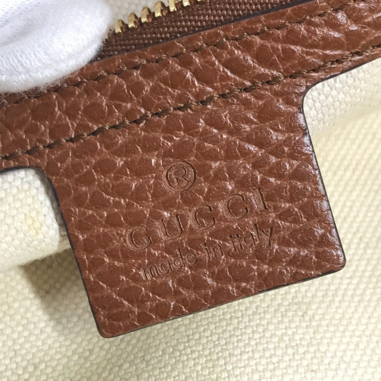 Gucci Blue Brown Denim Leather Shoulder Bag Tote Bag ( )