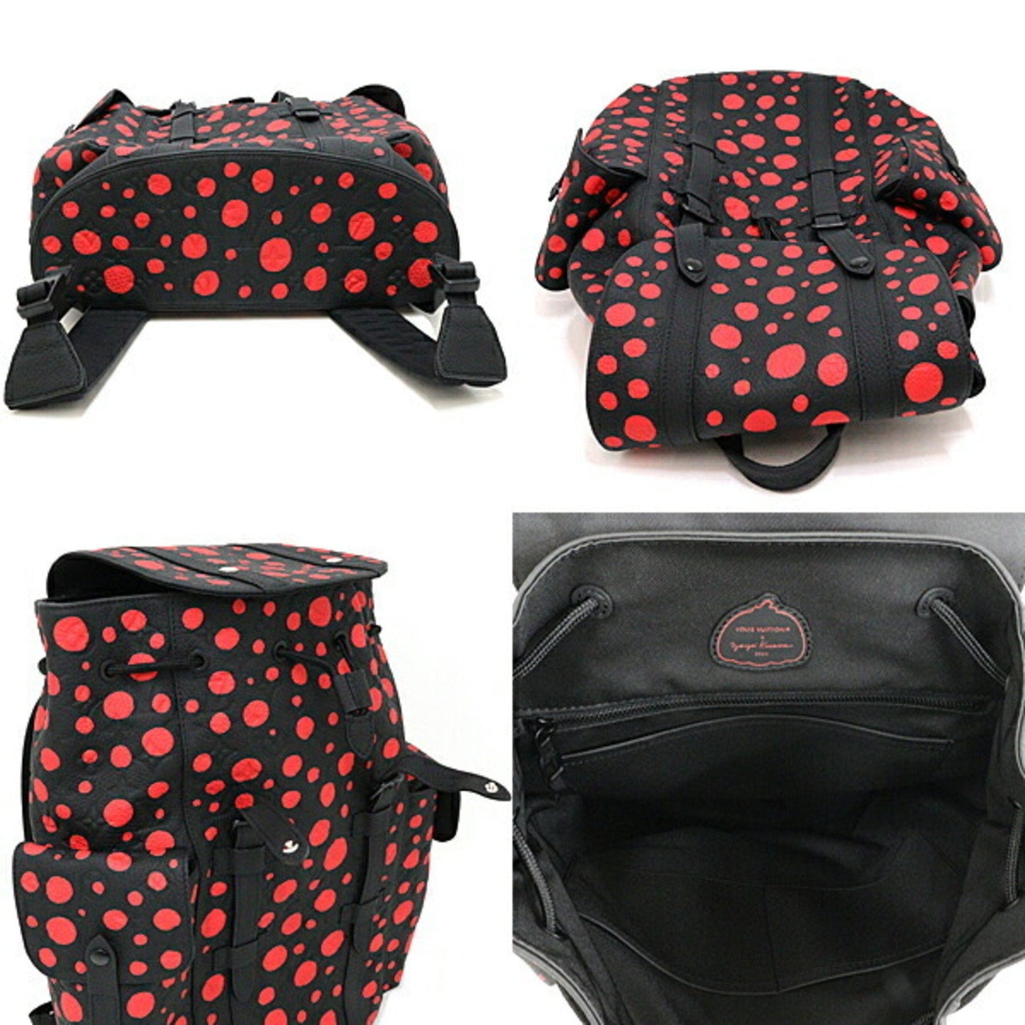 LOUIS VUITTON LOUISVUITTON Yayoi Kusama LV × YK Christopher MM Backpack Rucksack M21978 Black