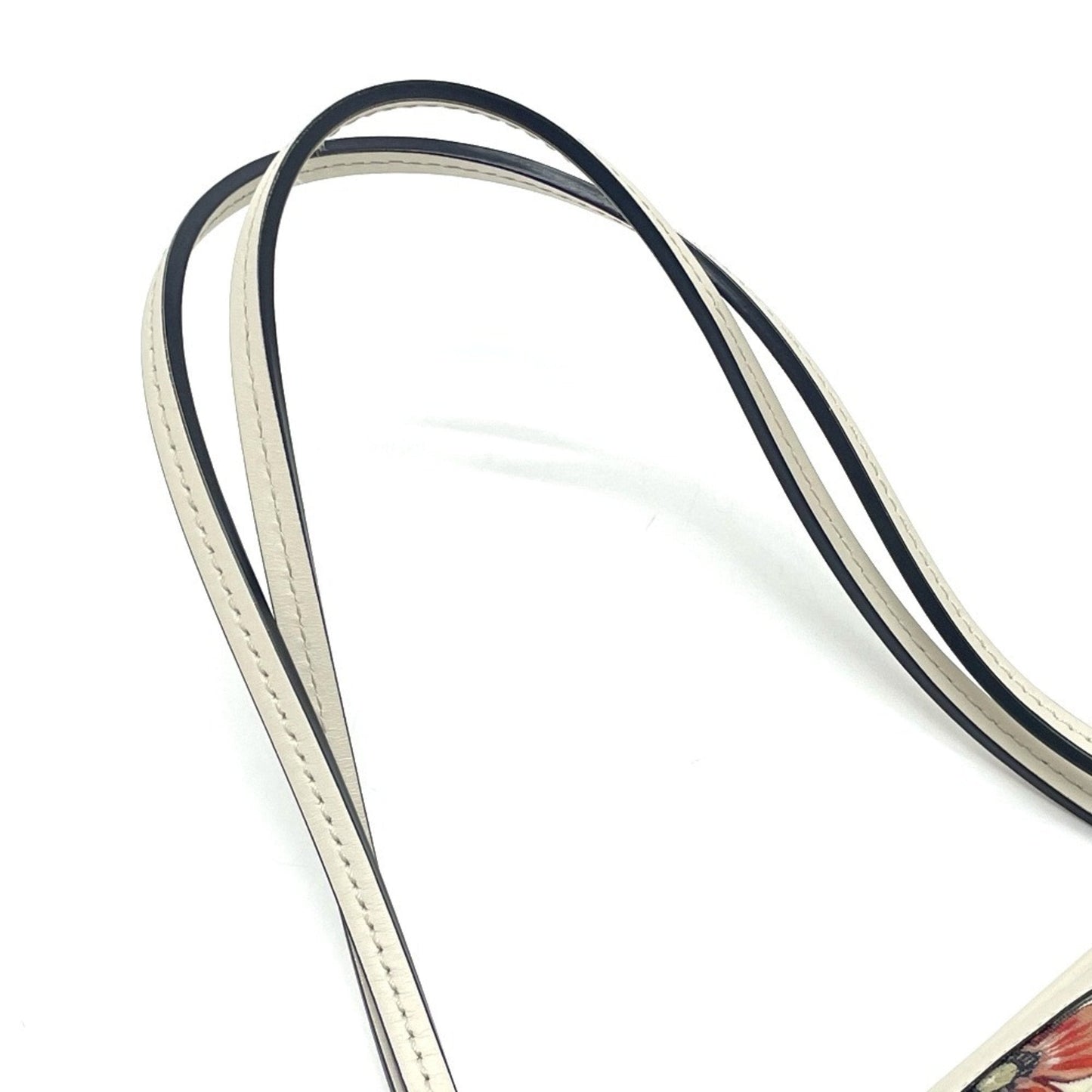 Gucci Ivory Multi-Color Leather Pvc Shoulder Bag Tote Bag ( )