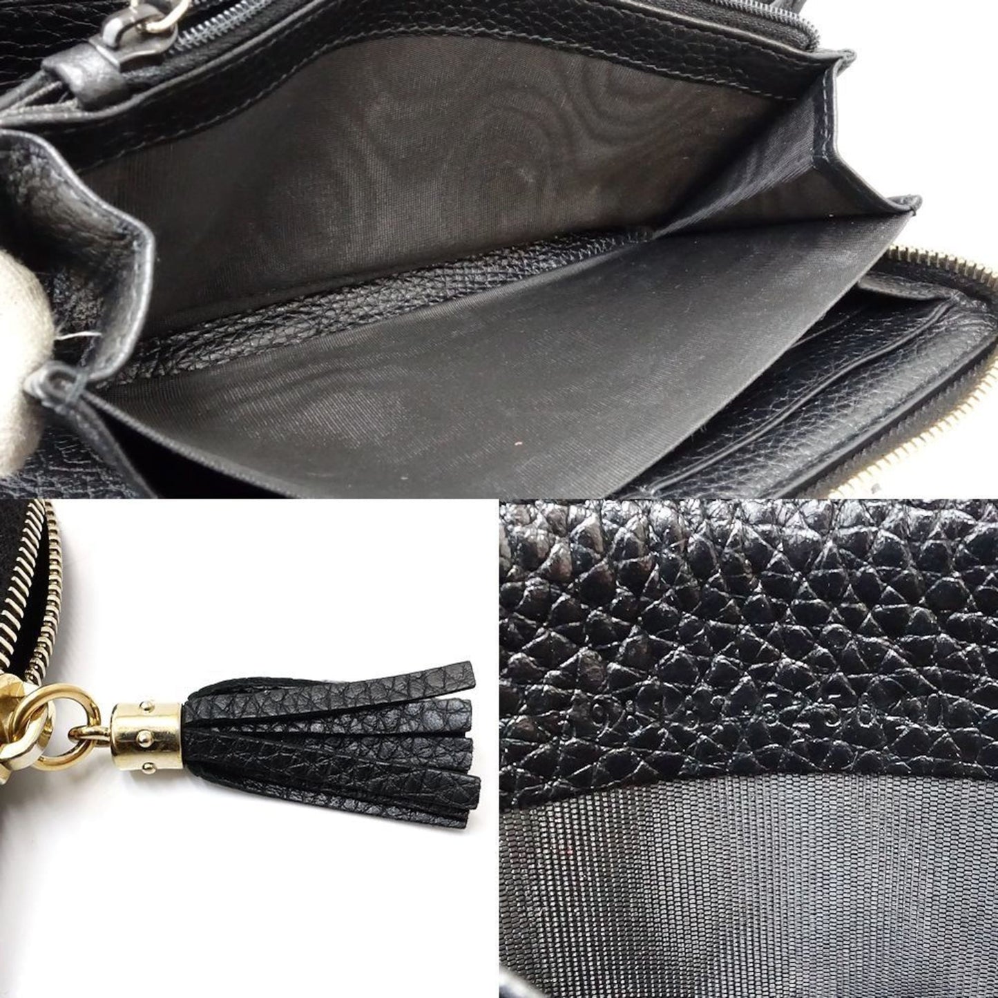 Gucci Black Leather Long Wallet (Bi-Fold) ( )