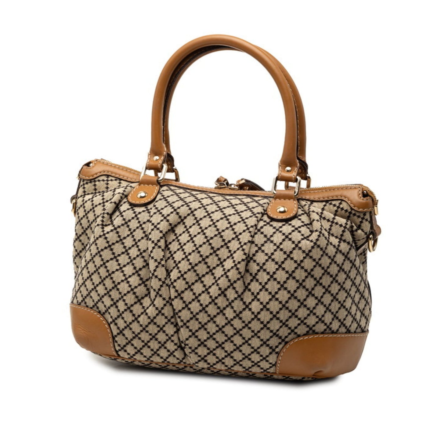 Gucci Beige Canvas Leather Handbag Shoulder Bag ( )