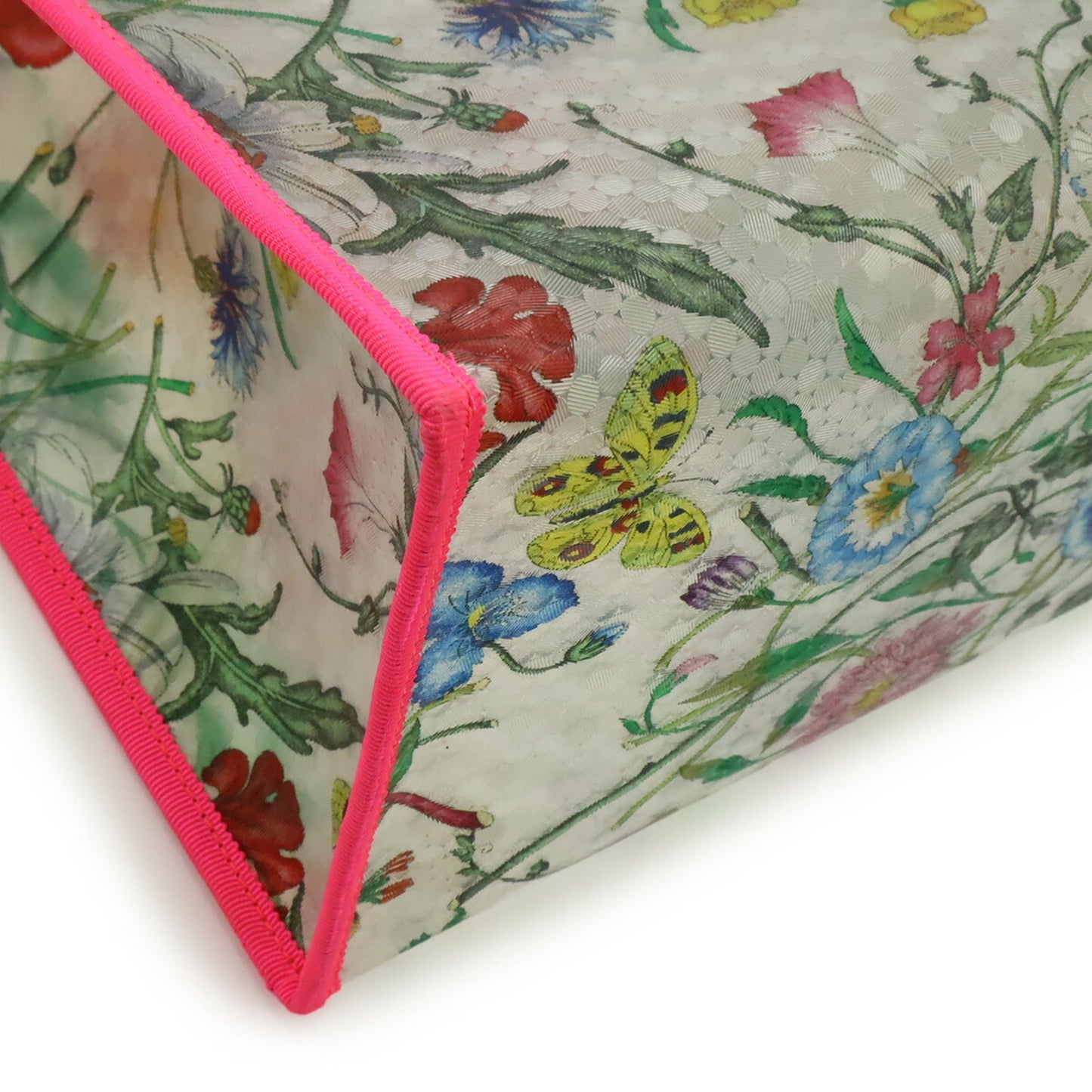 Gucci Clear Multi-Color Pink Vinyl Leather Tote Bag ( )