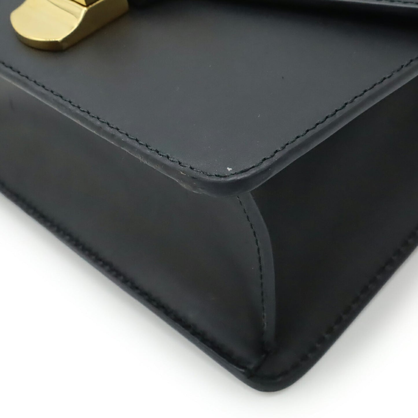 Gucci Black Green Red Color Leather Pochette Shoulder Bag ( )