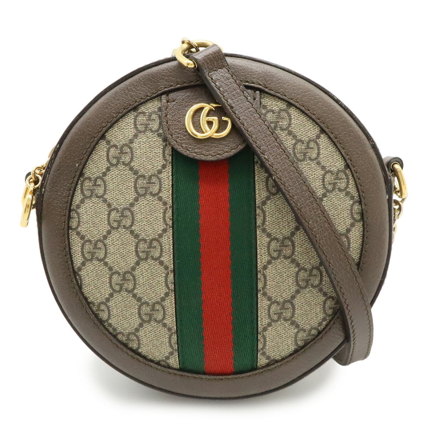 Gucci Beige Brown Green Red Color Gg Supreme Pvc Pochette Shoulder Bag ( )