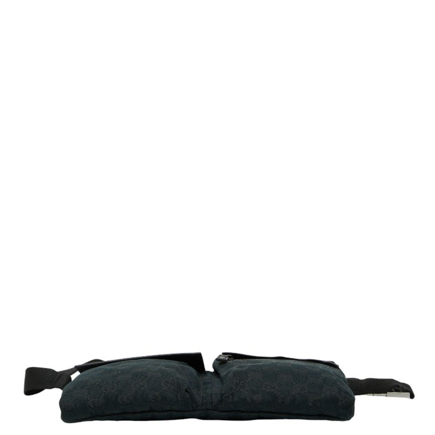 Gucci Black Canvas Leather Fanny Pack Shoulder Bag ( )
