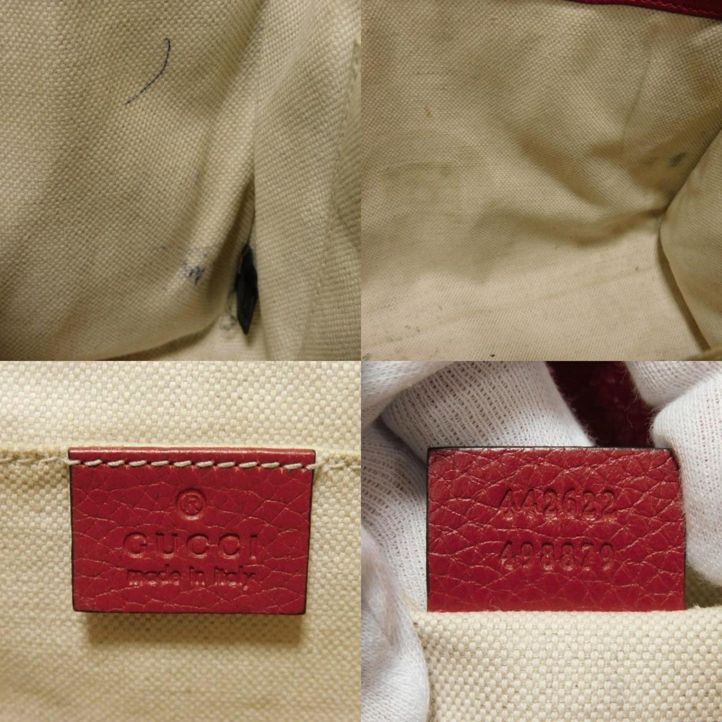 Gucci Gg Marmont Red Color Leather Handbag Shoulder Bag ( )