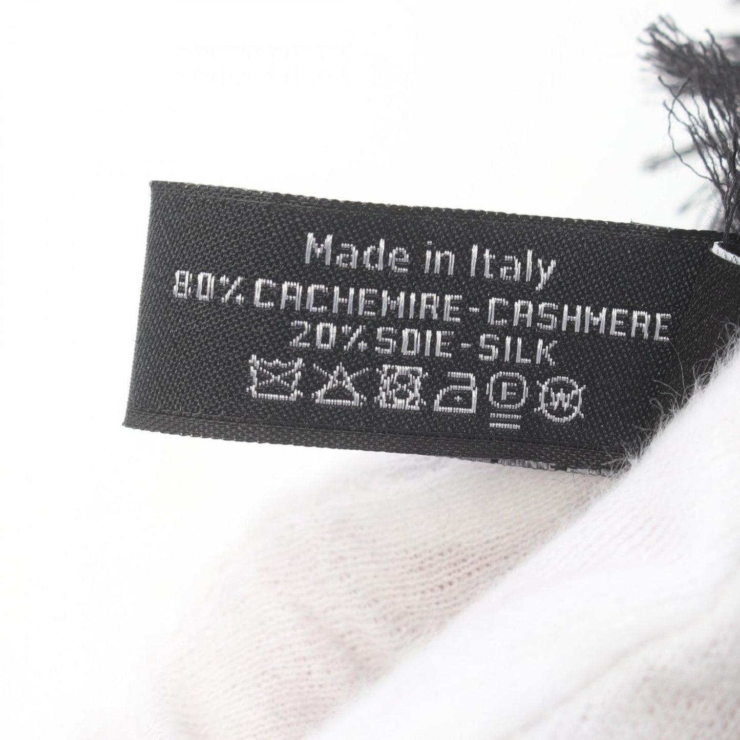 CHANEL Coco Mark Stole Silk Cashmere Women's Black Multicolor