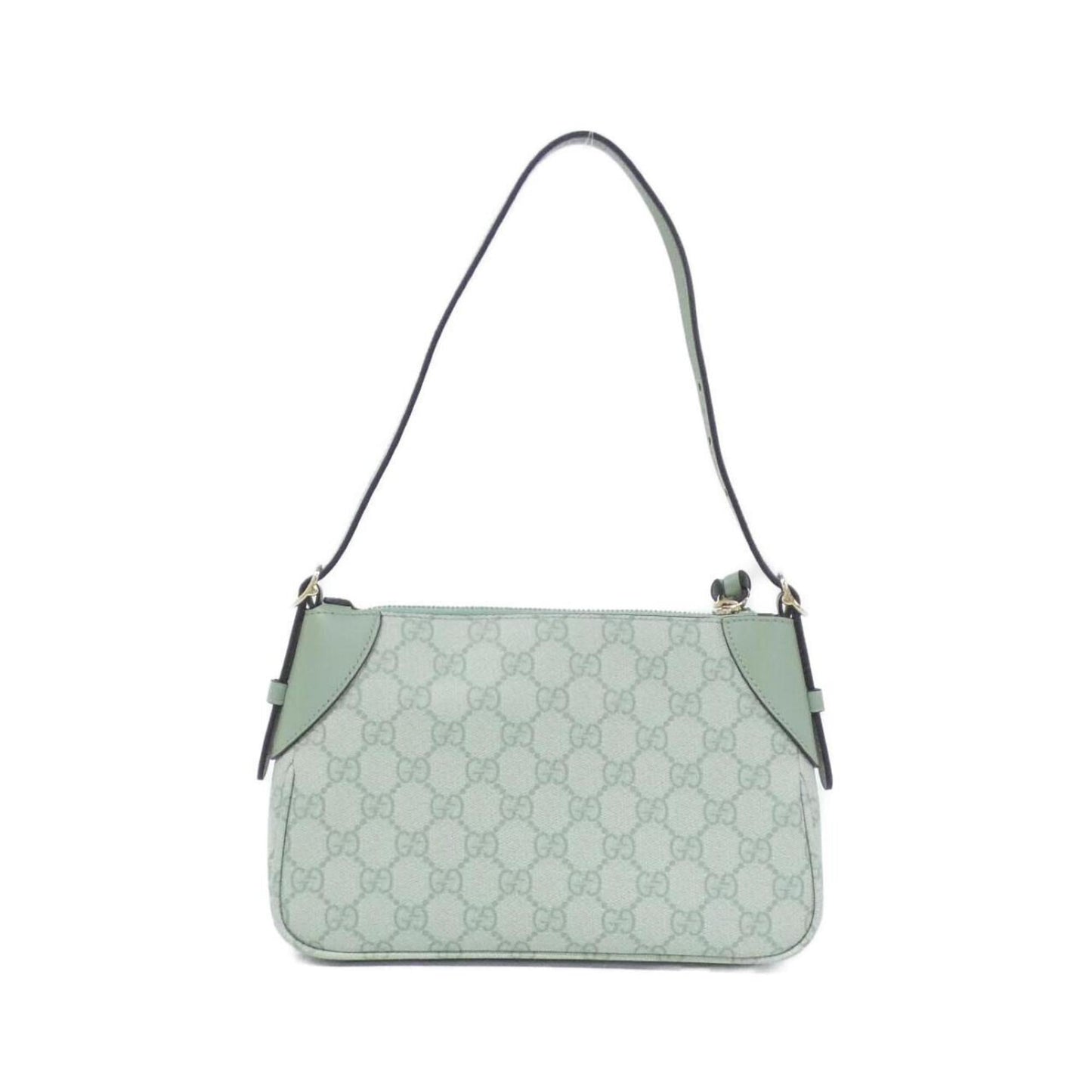 Gucci Green Light Green Coated Canvas Leather Shoulder Bag ( )